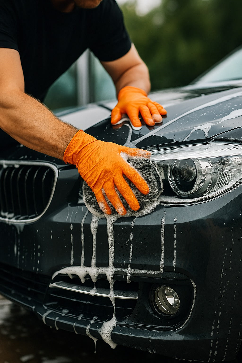 Orange Disposable Nitrile Diamond Grip Gloves
