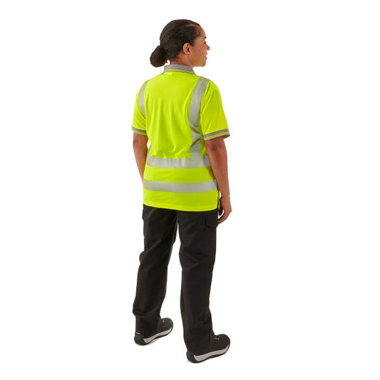 Ladies Hi Vis Yellow Savannah Bird Eye Polo