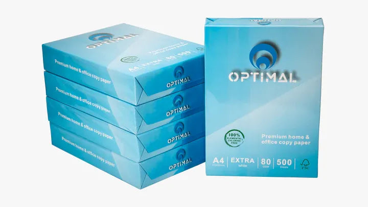 Optimal A4 Copy Printer Paper 80 GSM Smooth White 2500 Sheets