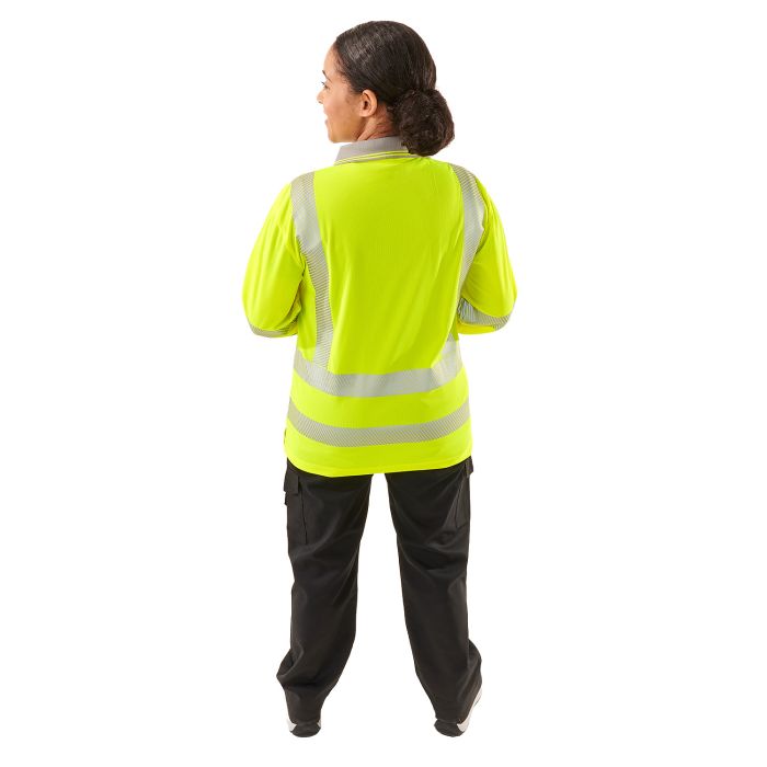 Ladies Hi Vis Yellow Jaya Bird Eye Polo