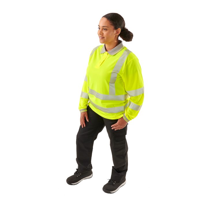 Ladies Hi Vis Yellow Jaya Bird Eye Polo