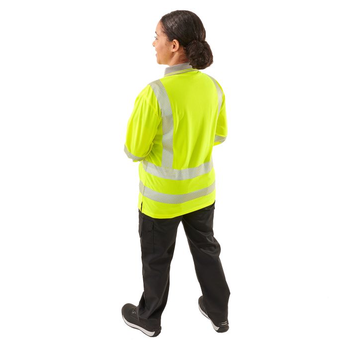Ladies Hi Vis Yellow Jaya Bird Eye Polo