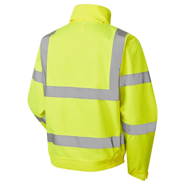 Supertouch Hi Vis Yellow Fleece Lined Bomber Jacket